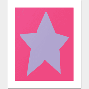 Purple Lavender Star on Pink Posters and Art